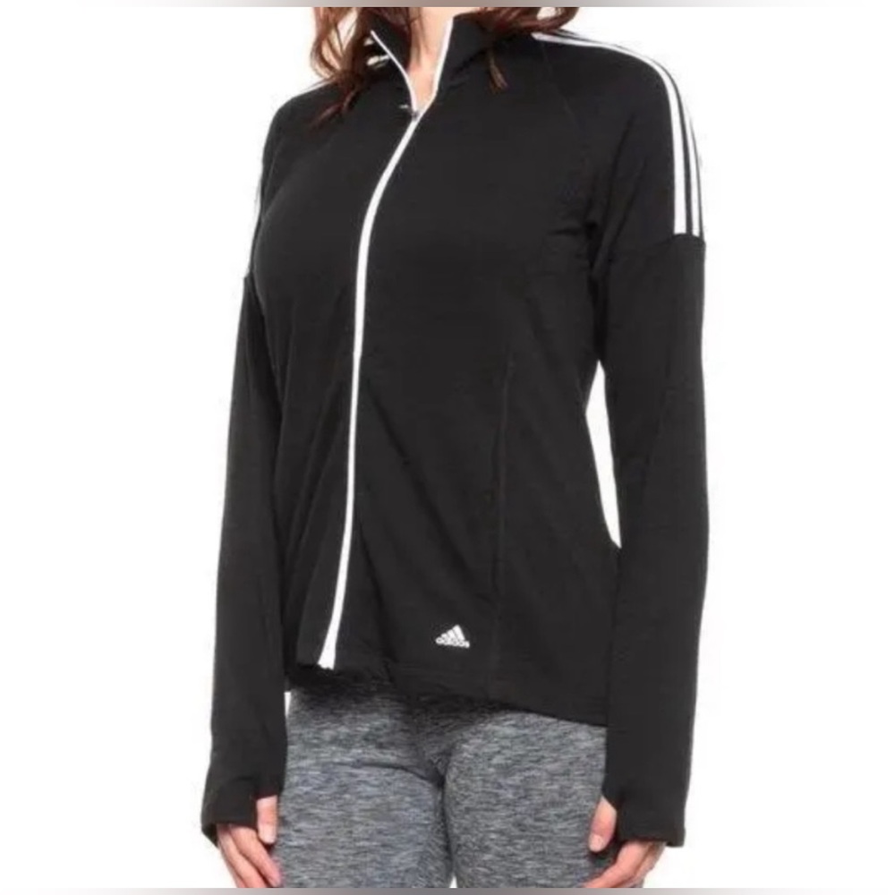 Adidas Golf Ladies 3-Stripes French Terry Full-Zip Jacket - Picture 7 of 11